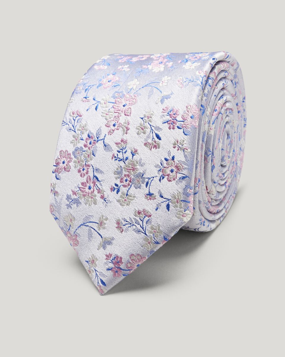 Small Scale Multi Tone Floral Tie 